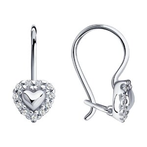 Серёжки Петельки Детские Фианит