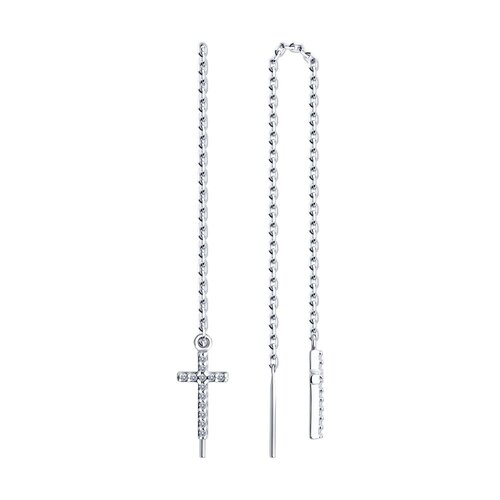 Серёжки Продёвки Фианит/Одинарные